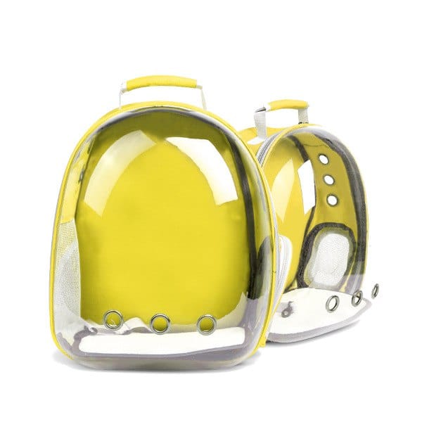maletas para gatos transparentes amarillo