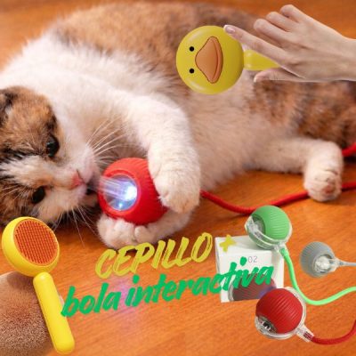cepillo para gatos con bola inteligente