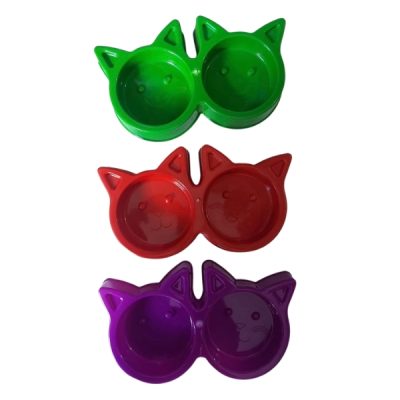 comedero cara de gato doble economico