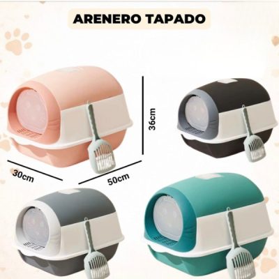arenero para gato redondo tapado