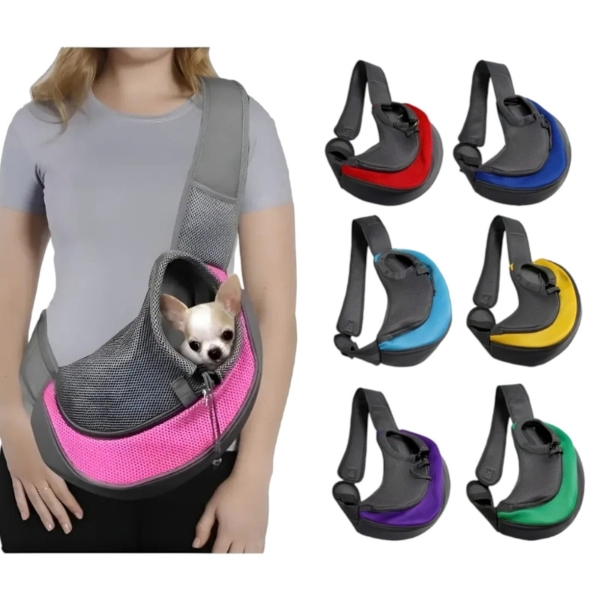Morral canguro de tela para mascotas talla L